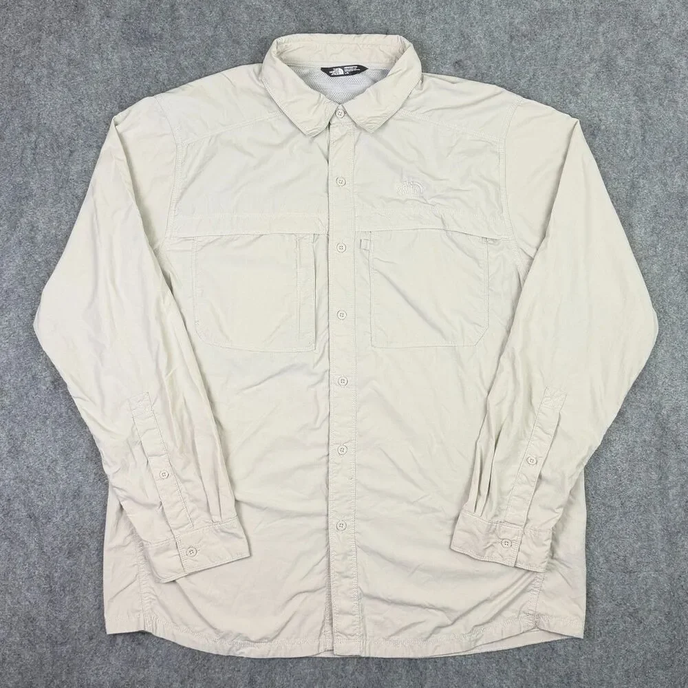 Men's The North Face Hiking Technical Trail and Utility Shirt Size Large Cream
